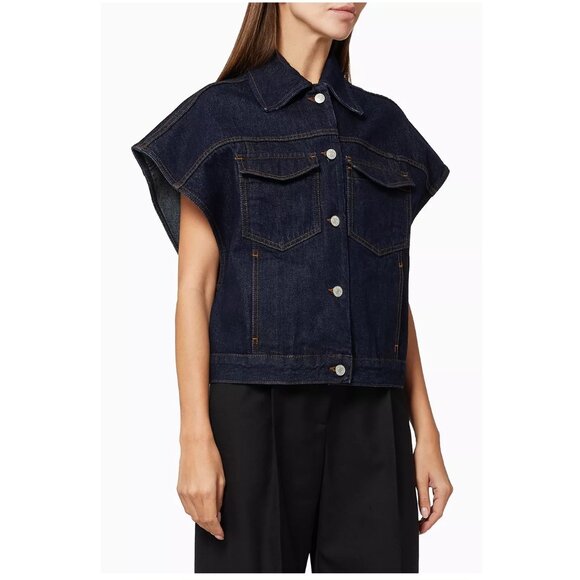 Dries Van Noten Jackets & Blazers - DRIES VAN NOTEN Vassie Short Jacket / Size 36 / Indigo Blue Jean Oversized